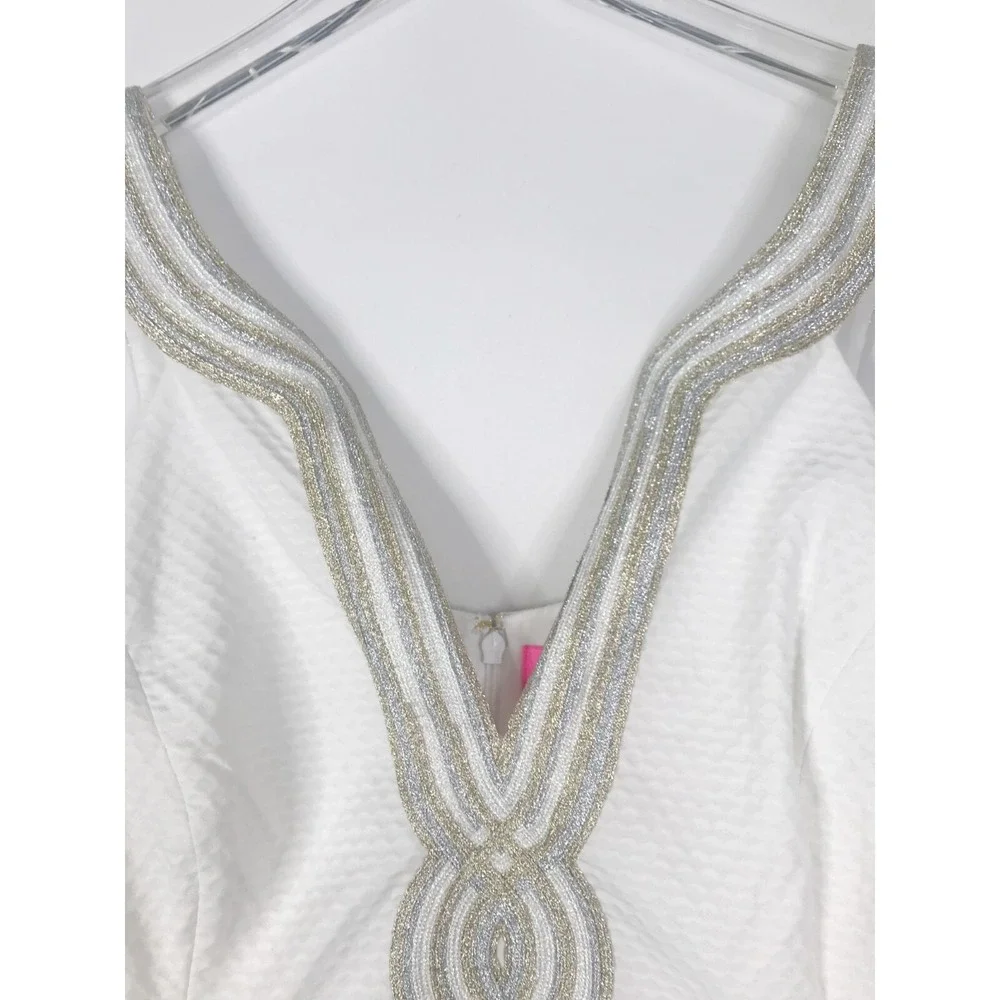 Lilly Pulitzer Dress Womens 16 Resort White Valli Shift Cocktail Beachy Coastal